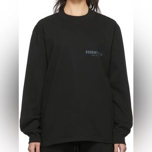 ESSENTIALS SSense Exclusive Black Logo Long Sleeve Shirt Size S (oversized fit)